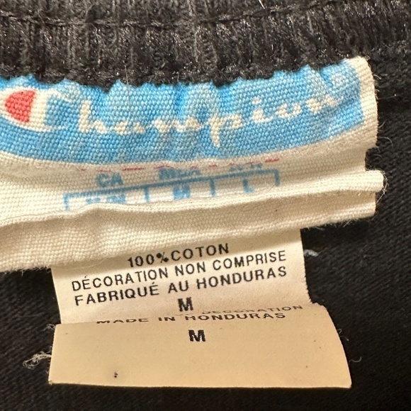 Vintage Champion Black Red Athletic Workout Training Tee Short Sleeve T Shirt - Picture 5 of 9